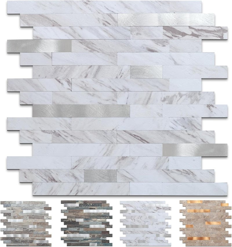 Midcard 10 Sheet Peel and Stick Backsplash Tile, Stick on Tiles for Backsplash Kitchen, Bathroom, Laundry Room, Camper, Fireplace. - Image 1